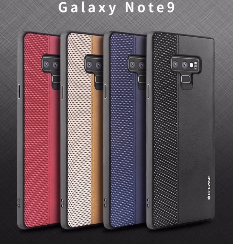 Ốp Lưng Samsung Galaxy Note 9 Hiệu G-Case earl bằng chất liệu da công nghiệp một bên trơn và một bên đan ô nhỏ rất khóe ôm sát thân máy chống va đạp trầy xước.